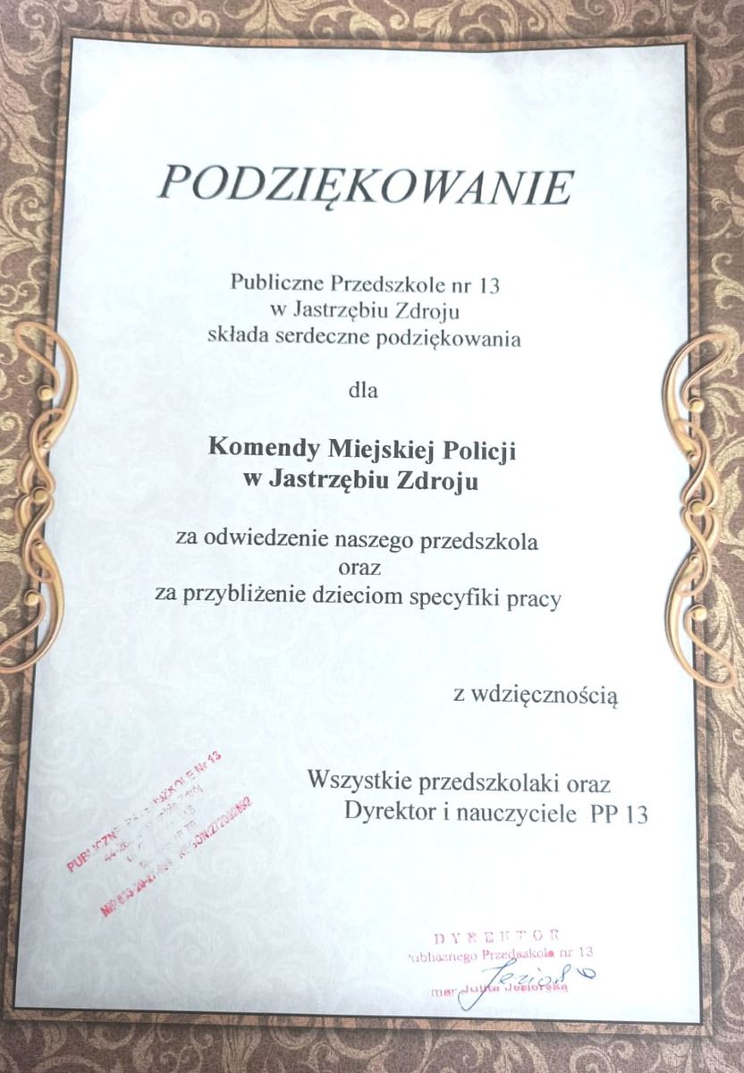 Zdjęcie przedstawiające podziękowanie.