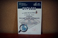 dyplom, który otrzymał policjant