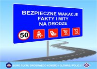 Zdjęcie kolorowe, przedstawiające plakat, Fakty i mity.