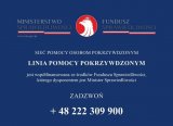 Zdjęcie kolorowe, przedstawiające numer telefonu do Linii Pomocy Pokrzywdzonym.