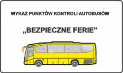 Zdjęcie kolorowe, przedstawiające plakat akcji &quot;Bezpieczne Ferie&quot;