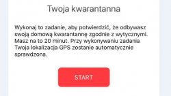 Zdjęcie kolorowe, przedstawiające aplikację &quot;Kwarantanna domowa&quot;