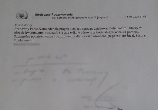 Zdjęcie przedstawiające podziękowanie.