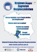 Plakat przedstawiający napis Krajowa Mapa Zagrożeń.