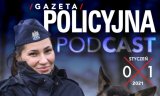 Zdjęcie kolorowe, przedstawiające policjantkę na okładce gazety policyjnej.