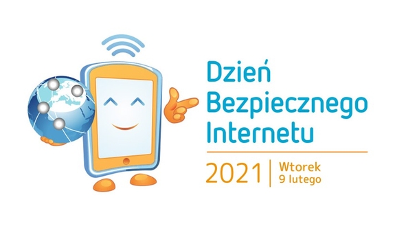 Zdjęcie kolorowe, przedstawiające plakat z napisem &quot;Dzień bezpiecznego internetu&quot;.