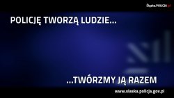 Zdjęcie kolorowe, przedstawiające plakat mówiący o przyjęciu do policji.