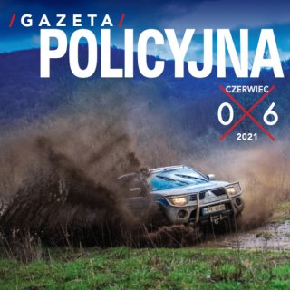 Zdjęcie kolorowe, przedstawiające okładkę gazety policyjnej.