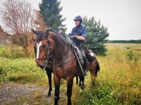 Zdjęcie przedstawiające policjantki w trakcie poszukiwań.