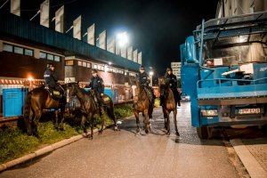 Zdjęcie przedstawiające zabezpieczenie meczu w Jastrzębiu-Zdroju