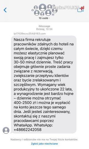 Zdjęcie wiadomości treści sms.