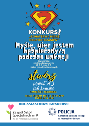 Plakat konkursu na którym widnieje postać Sznupka.