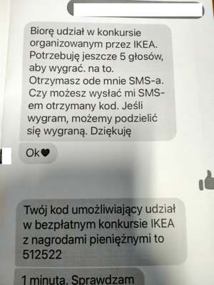 Zdjęcie wiadomości przesłanej na pocztę messanger.