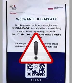 Zdjęcie ulotki, wezwania do zapłaty.