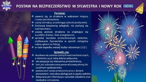Plakat na którym widnieją fajerwerki.