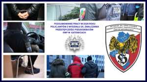 Zdjęcia osób zatrzymanych oraz policjantów.