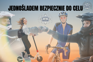 Zdjęcie osób na hulajnodze, rowerze.