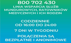 Plakat z numerem telefonu linii wsparcia.