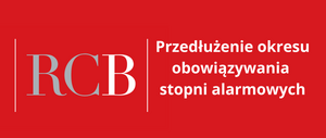 Zdjęcie plakatu z napisem "Przedłużenie obowiązywania stopni alarmowych".