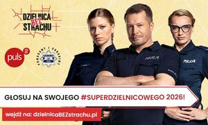 Trzej aktorzy w mundurach policyjnych.