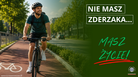 Mężczyzna na rowerze.